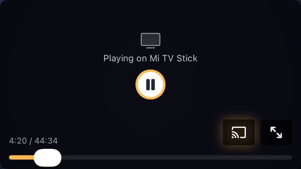Bonbon playing on a TV, with the phone showing the remote panel